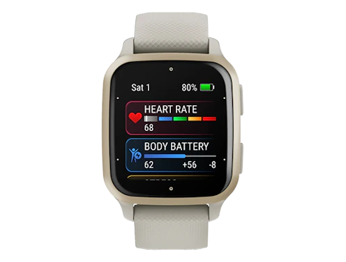 Zegarek Garmin Venu Sq 2 Music kremowo-złoty