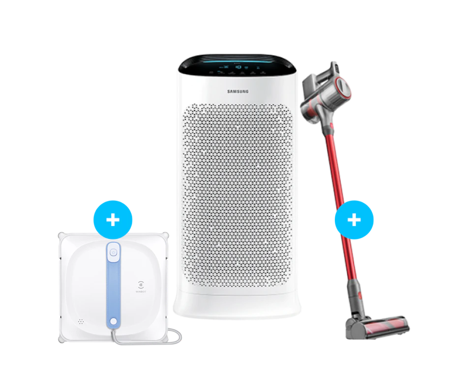 Zestaw Oczyszczacz Samsung + Winbot do okien + Roborock h7