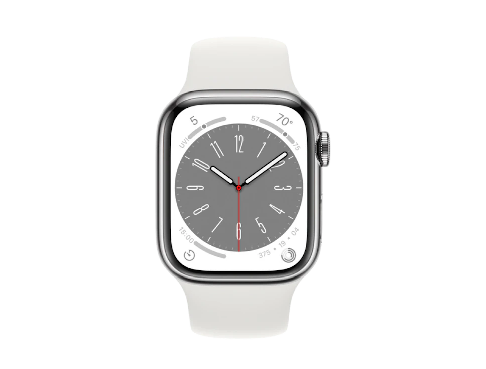 Smartwatch Apple Watch 8 45mm Silver GPS + Cellular Stalowy